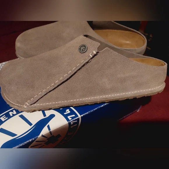 Birkenstock ZERMATT Suede Men's Stone Coin Clogs - Picture 4 of 10
